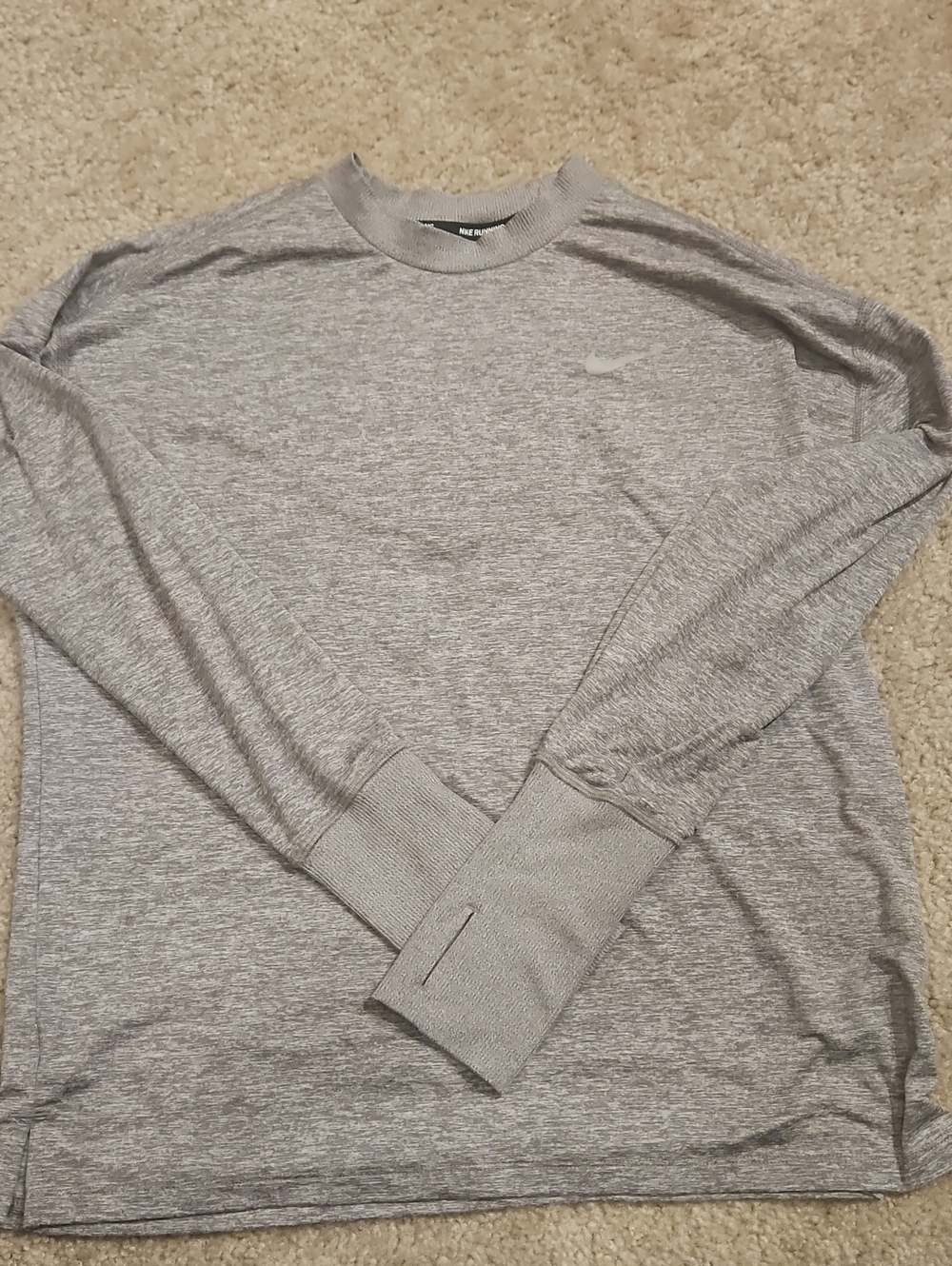 Nike Light Grey Long Sleeve Performance Top